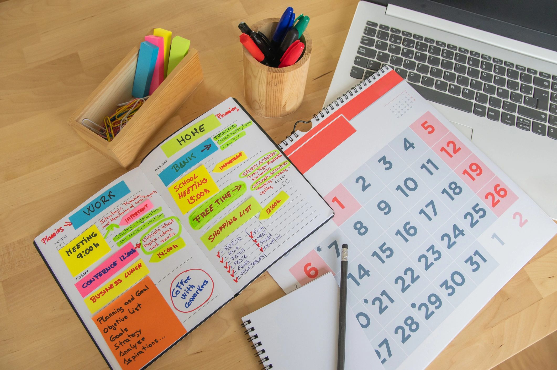 Planning desk scene, representing a client testimonial